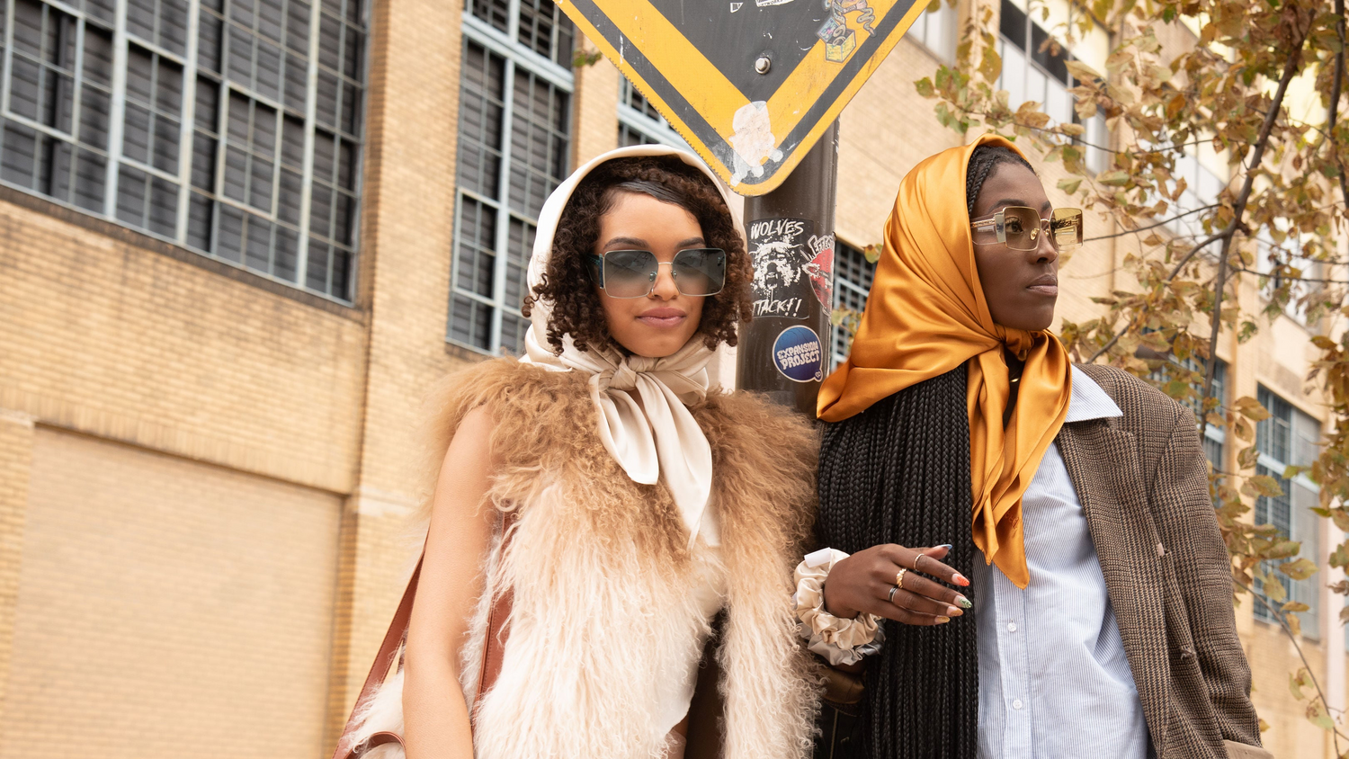 Bounced Silk Headscarves worn during the day for fashion